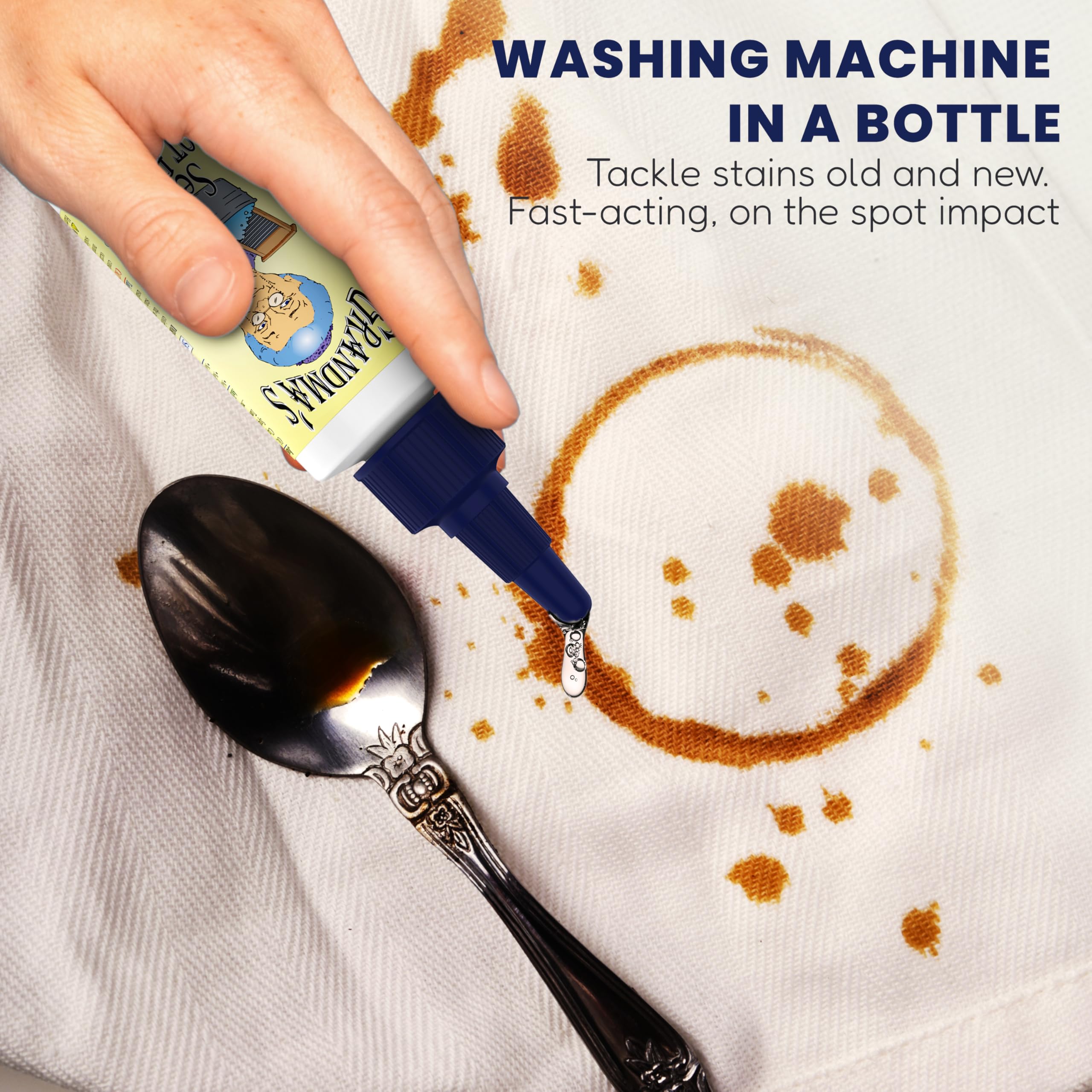 Grandma's Secret Spot Remover Laundry Spray - Chlorine, Bleach and Toxin-Free for Clothes - Fabric Stain Remover Removes Oil, Paint, Blood and Pet Stains - 16 oz & 2 oz Combo, DuoPack