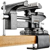 6-Inch Bench Vise, Vice for Workbench with Heavy Duty Forged Steel Construction, Built-in Pipe Jaw and Swivel Base, Table Vise for Woodworking, Home Workshop Use and DIY Job