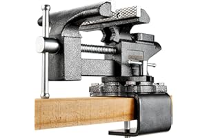 KITVANCE 6-Inch Bench Vise, Vice for Workbench with Heavy Duty Forged Steel Construction, Built-in Pipe Jaw and Swivel Base, Table Vise for Woodworking, Home Workshop Use and DIY Job
