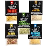 Rabbit Creek 5 Pack Dip Variety &ndash; Just Add Sour Cream &ndash; Seasoning Packets Includes Loaded Baked Potato, Bacon, Jalapeno Bacon Cheddar, Bacon Ranch, and Bacon Spinach Dip