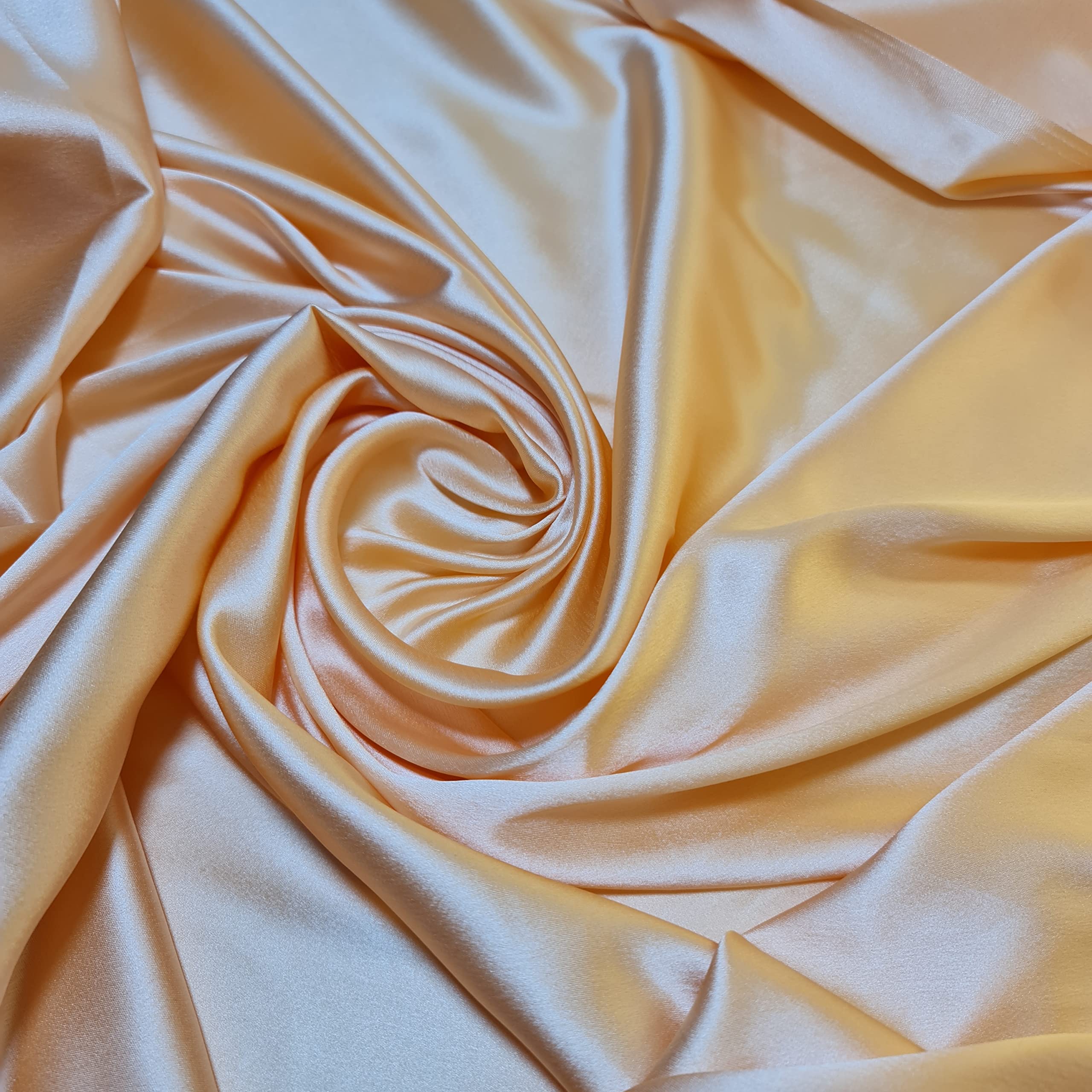 Glossy Charmeuse Silk Satin Bridal Dress Polyester Lining Craft Fabric 44" Meter (2 Meter, Peach 2)