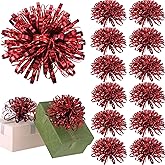 Solsew 12 Pcs Christmas Gift Bows Assortment 4 Inches Self-Adhesive Fountain Bows Present Wrap Accessory for Gift Wrapping Christmas Holiday Birthday Party(Red, Wine Red)