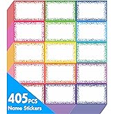 405pcs Name tag Labels, Colorful Name Badge with Permanent Adhesive Writable Name Tag Stickers for School Office Home (Each Measures 3" x 2")