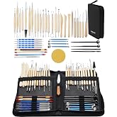 TEMONTIAN Clay Sculpting Tools for Pottery, Polymer &amp; Air Dry Clay, 44 PCS | Clay modeling tools with an upgraded storage case for pottery, polymer clay, air dry clay and ceramic projects.