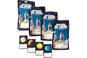LuvyDuvy Freeze Dried Ice Cream Neapolitan Sandwich (Strawberry-Vanilla-Chocolate) and Cool Space Fact Card Bundle