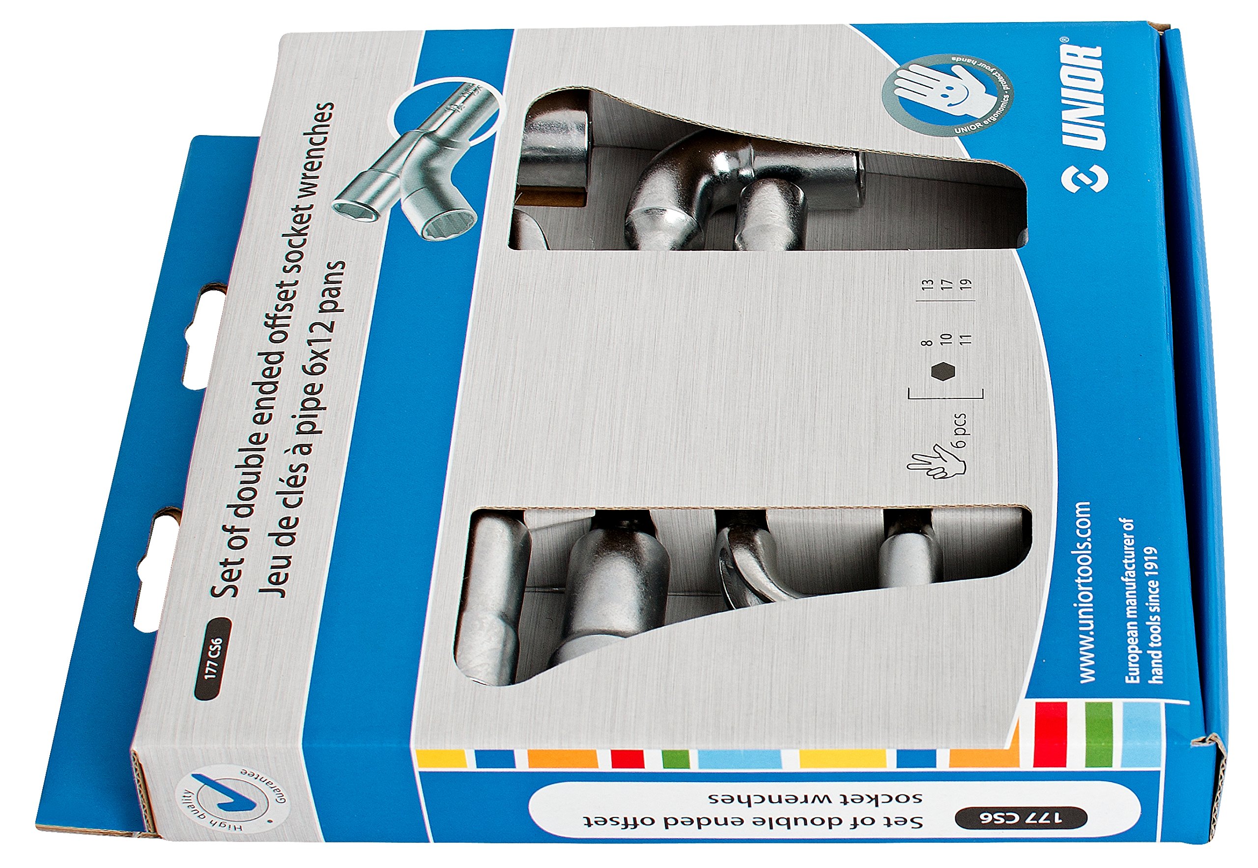 Unior 177CS6, Zwölfkant Pipe Head Wrench Set in Display Box. 8/19/6 "