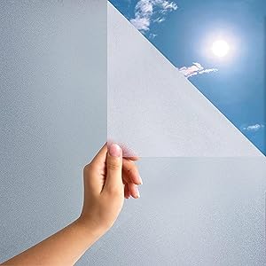 MARAPON Fensterfolie Blickdicht in Matt 0,445x50 m statisch haftende Sichtschutzfolie Fenster, Milchglasfolie Fensterfolie Blickdicht von aussen für Privatspäre und UV-Schutz oder Fensterdekoration