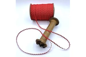 Trimplace Red 1/4" (6 mm) Baby RIC Rac Trim – 24 Yards – Wavy Braid, Ideal for Sewing, Quilting, Hair Bows, Crafts