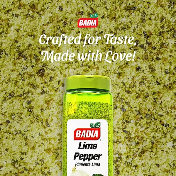 BADIA LIME PEPPER SEASONING, 24 OZ – PEPPER, GARLIC & ONION, ZESTY CITRUS BLEND FOR CHICKEN, SEAFOOD & VEGETABLES