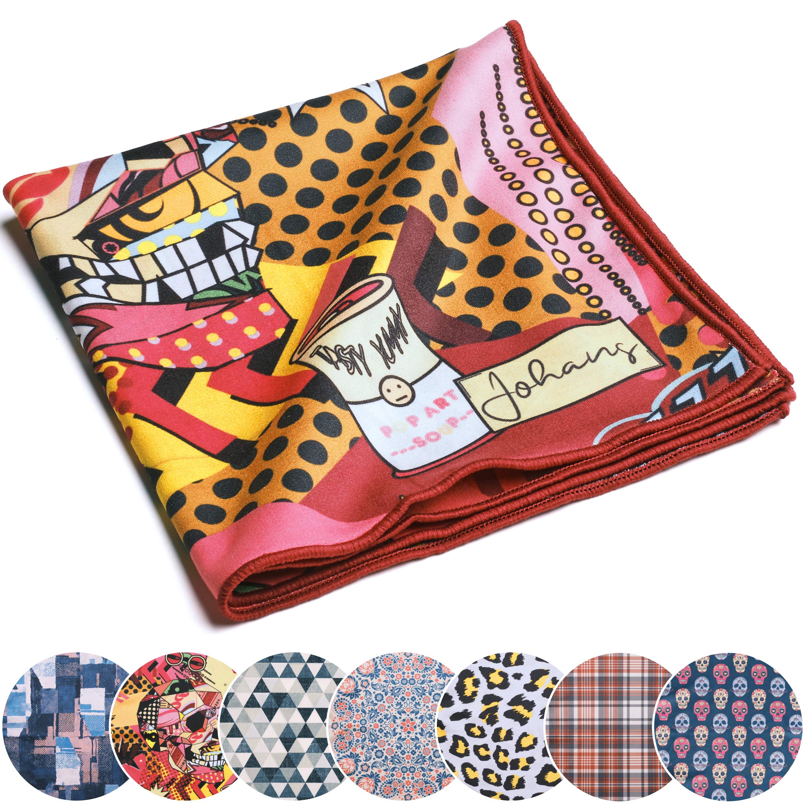 Johans® XXL microfibre cloth for cleaning smartphone, tablet, glasses, display, camera, display cloth, glasses cleaning cloth, optical quality in 30 x 30 cm (rockabilly)