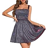 BeryLove Women Sequin Homecoming Dress Cocktail Sleeveless Sparkly Tie Party Mini Formal Dresses