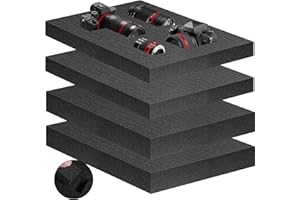 Eunice 4Pcs Polyurethane Foam Inserts -2 Size 16 x 12 x 1.5 Inch & 16 x 12 x 2 Inch Pick and Pluck Foam Padding Sheets for Tool Box, Camera Storage and Crafts