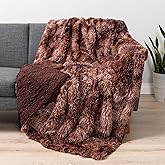 PAVILIA Brown Fluffy Throw Blanket for Couch, Fuzzy for Women Men, Furry Plush Warm for Bed Sofa, Super Soft Thick Faux Fur Sherpa, Tie-Dye, 50x60