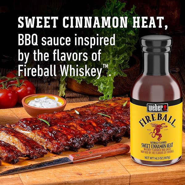 WEBER FIREBALL WHISKEY FLAVORED BBQ SAUCE, 14.3 OZ