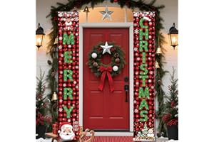 OHOME Christmas Decorations Outdoor - Merry Christmas Porch Banner | Xmas Party Decorations for Indoor Outside - Navidad Hanging Backdrop Garland Party Favors Supplies for Home Yard Wall