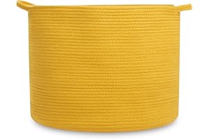 Natemia Extra Large Woven Storage Basket (20" x 20" x 14") - Baby & Toy Organizer, Blanket Basket, Perfect Baby Registry Gift