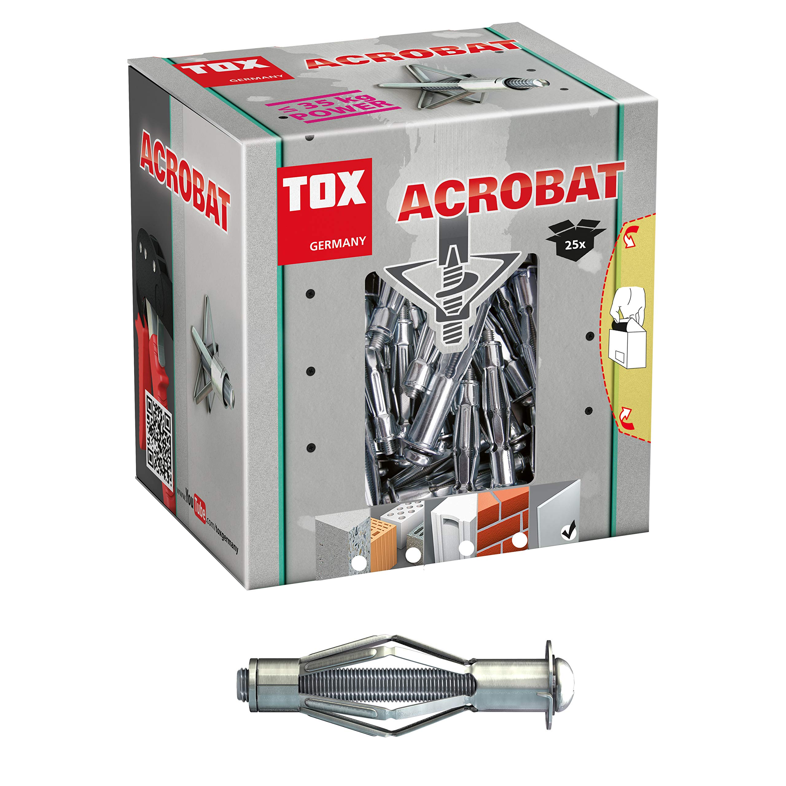 TOX metal cavity dowel Acrobat M5 x 65 mm, 25 pieces, 035101081