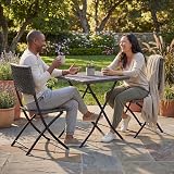 Garden Vida Capri 2 Seater Rattan Bistro Set Grey UKFR Certified view 5