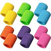 Bememo 12 Pcs Neon Sweatbands Wristband Sweat Wrist Band Competitions Absorbent Sweatbands for Men Women, for Sports, Running