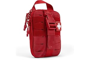My Medic Sidekick - Camping Hiking and Backpacking First Aid Kit - 70 Items - HSA and FSA Eligible - Small Ifak Great for Travel or Motorcycle - Portable Emergency Kit – Red