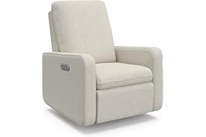 Graco Teddi Power Recliner Swivel Glider (Dune Basketweave) – Electronic Power Recline, USB-A & USB-C Charger, Premium Cushioning & Comfort
