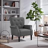Yaheetech Modern Tub Chair Mid-Century Accent Chair Dark Grey view 2