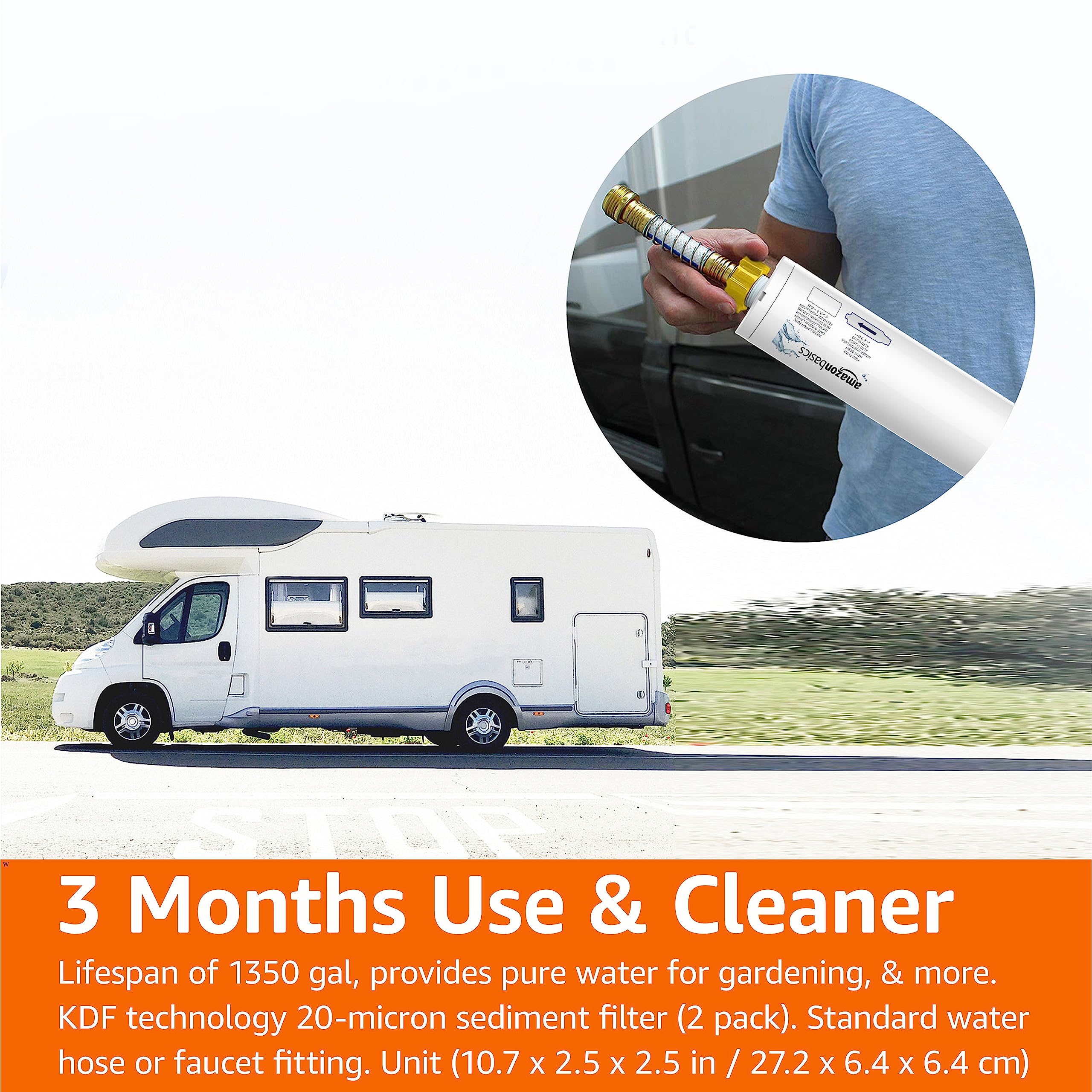 Amazon Basics Inline Water Filter, 2 Pack, without hose