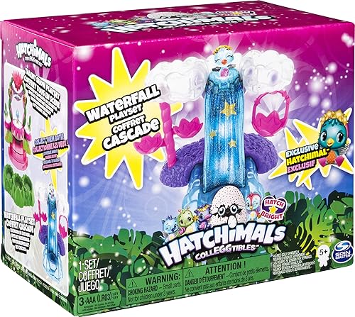 Hatchimals CollEGGtibles, Waterfall Playset with Lights and an
