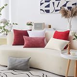 Home Brilliant Dark Red 60x60 cm Cushion Covers Set of 2 Striped Corduroy view 6