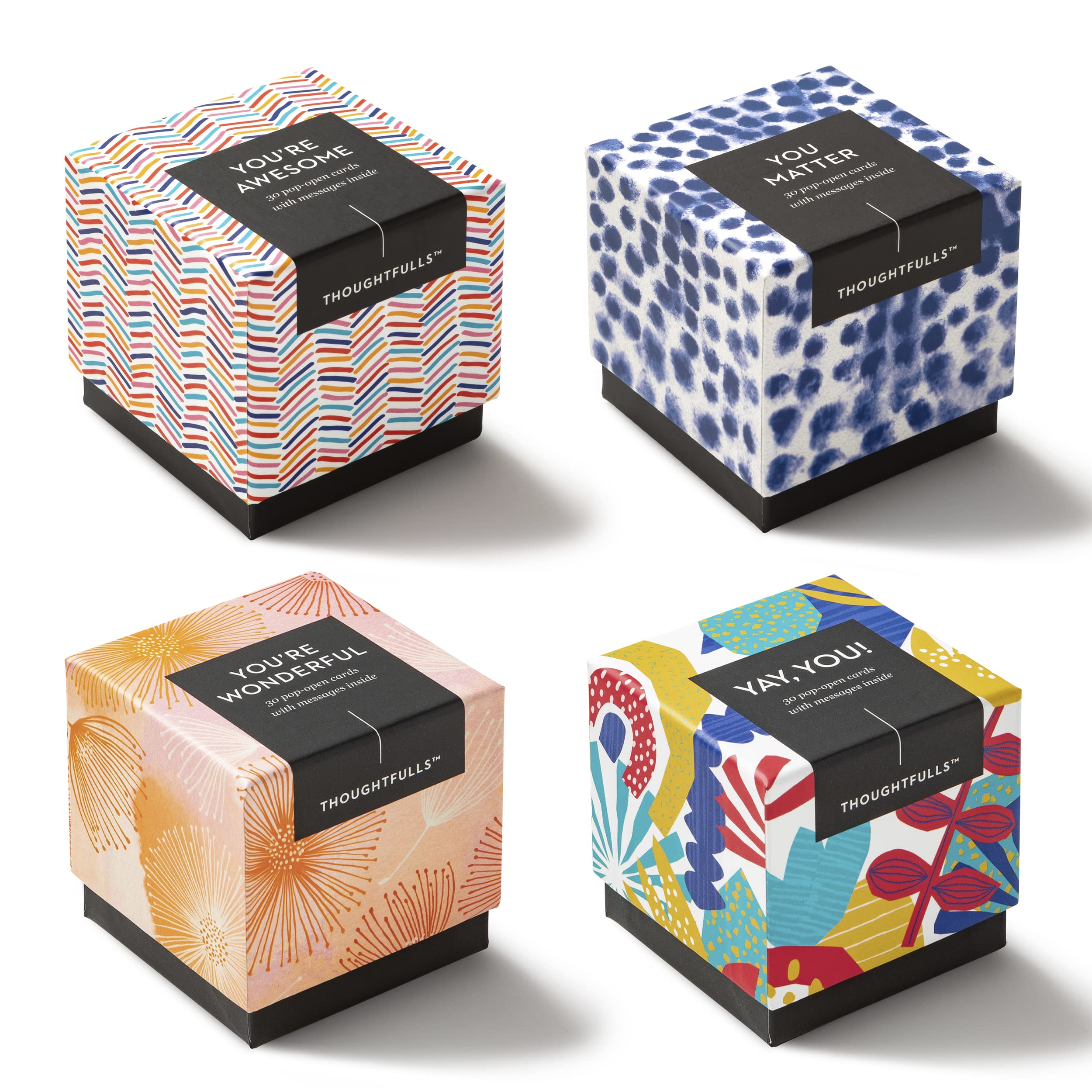 Compendium ThoughtFulls Pop-Open Cards 4-Pack - You're Awesome, You Matter, You're Wonderful, Yay You | 120 Pop-Open Cards, Each with a Different Message Inside 10675