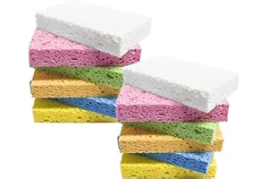 ARCLIBER Scrub Sponge,Heavy Duty Color Cellulose Sponge,Clean Tough Messes Without Scratching (12 Pack)