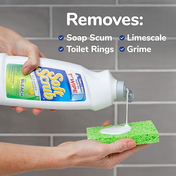 SOFT SCRUB ANTIBACTERIAL MULTI-PURPOSE CLEANSER WITH BLEACH SURFACE CLEANER, 36 FLUID OUNCES