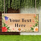 EDSG Personalised Wooden Garden Sign Plaque Outdoor Welcome Custom Text view 4