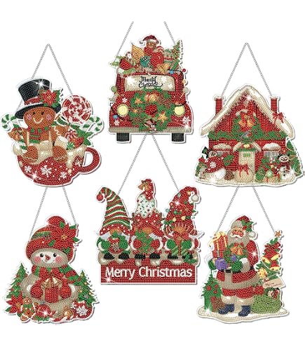 Cinnvoice 12 Pcs Seasonal DIY Diamond Art Wreath Kits - Fall Halloween Christmas 5D Diamond Painting Hanging Signs - View #2
