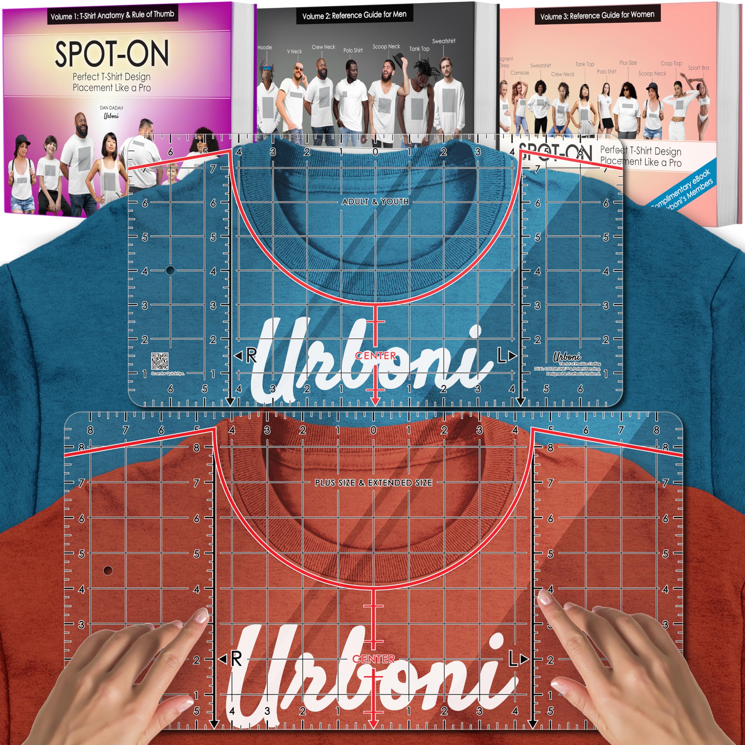 Photo 1 of (2-Adult Sizes) Tshirt Ruler Guide Vinyl Alignment – T Shirt Measurement Tool, Center Placement Guide for Heat Press, Shirt Ruler, Left Chest Logo, DTF, HTV, Sublimation, Shirt Alignment Tool