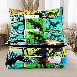 NINENINE Dinosaur Bedding Sets for Kids,Watercolor