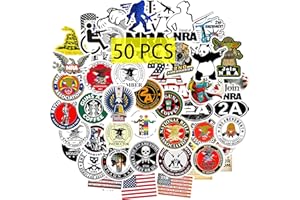 GTOTd 2nd Amendment NRA Stickers (50Pcs Large Size) Gifts Gun NRA Decor Merch Gifts Party Supplies Decals for Helmet Truck Water Bottle Wall Door Laptop Luggage Men Women