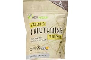 Iron Vegan Fermented L-glutamine Powder, Unflavoured, 400g | Vegan, plant-based, kosher, gluten-free