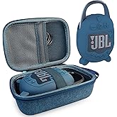 XEGIMOR Silicone Cover and Hard Carrying Case for JBL Clip 5 Portable Bluetooth Speaker, Protective Storage Bag Holder for JBL Clip 5 Speaker Accessories (Blue)