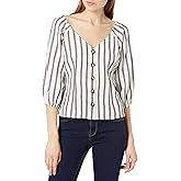 Sugar Lips Women's Blake Striped Button Down Blouse