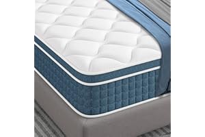 koorlian Queen Mattress 10 Inch, Hybrid Queen Bed Mattress with Individual Pocket Springs and Pressure-Relieving Memory Foam, Breathable, Medium Firm Mattress in a Box Queen Size 80"x60"x10"