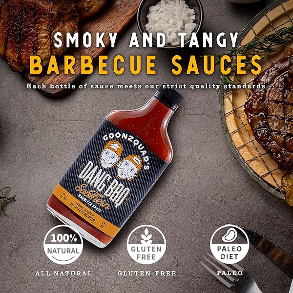 HOFF AND PEPPER GOONZQUAD DANG BBQ SOUTHERN BARBECUE SAUCE | HICKORY SMOKE TANGY BARBECUE SAUCE HANDMADE IN TENNESSEE