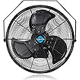 Tornado 20 Inch Outdoor Rated IPX4 Water-Resistant High Velocity Fan Industrial Workstation Wall Mount Fan For Commercial, Industrial, Residential, Greenhouse Use 3 Speed 4750 CFM UL Safety Listed