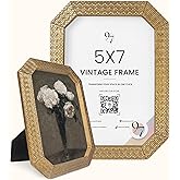 97 Decor 5x7 Vintage Picture Frames - 5 x 7 Picture Frame Antique, Ornate Gold Frames 5 x 7, Small 5x7 Picture Frame Wall Hanging For Home Decor