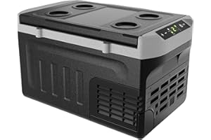 EKOJUCE 12 Volt Refrigerator, 23QT(21L) Compressor Electric Cooler, 12V fridge -4℉~68℉, Car Refrigerator 12/24V DC & 100-240V AC for Camping, Fishing, Travel, Home