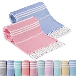 2 Packs Turkish Beach Towels Vacation Essentials