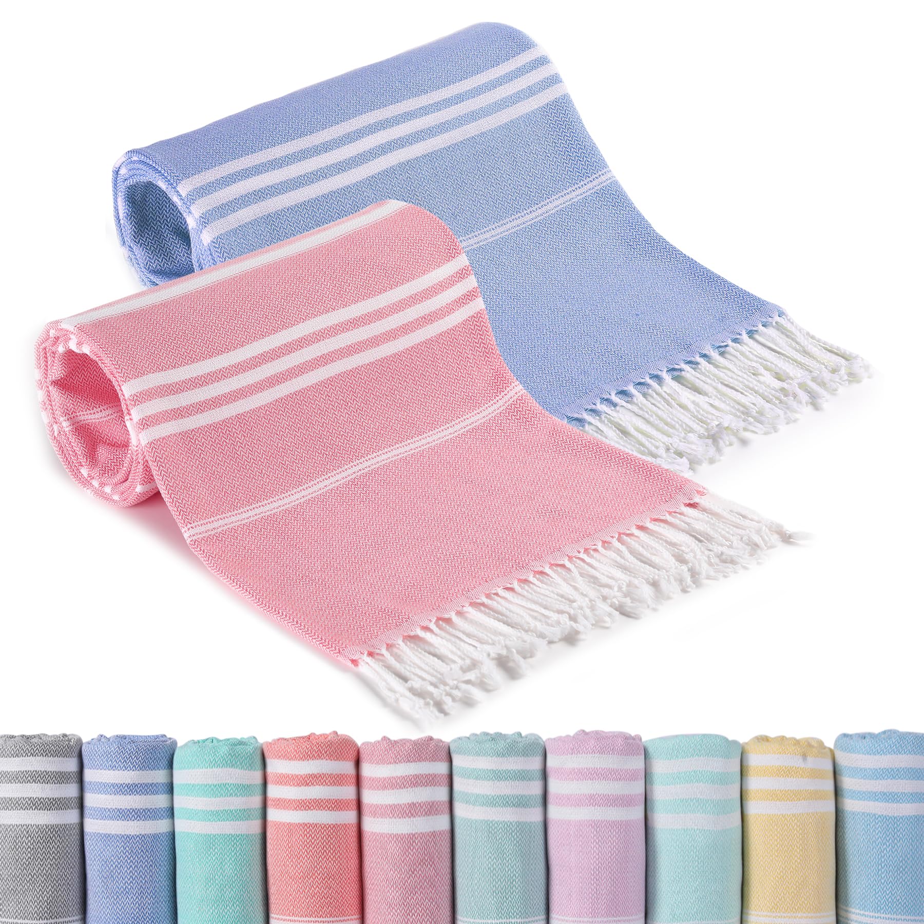 2 Packs Turkish Beach Towels Vacation Essentials