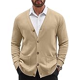 COOFANDY Men's Cardigan Sweater Long Sleeve Casual V Neck Button Down Knitted Sweater with Pockets