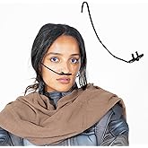 Desert Warrior Dune Nose Piece Costume Accessory - Black Fitted Inhaler Cosplay Apparatus with Wire Installed to Form to Face - One Size Fits All