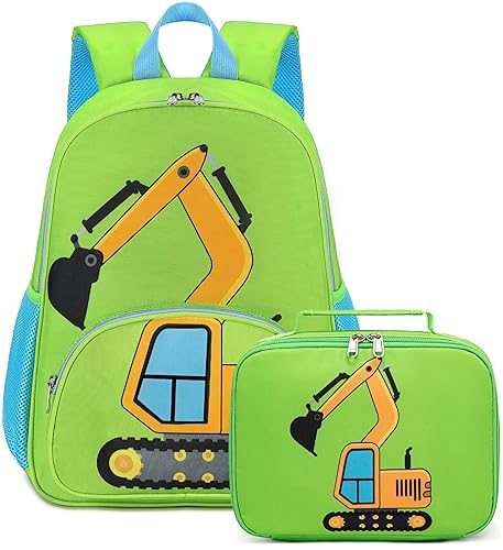 LOIDOU Toddler Backpack Boys 15 Inch Kids Preschool Kindergarten School  Backpack with Lunch bag Book Bag for Daycare Nursery Travel，Fits to  years